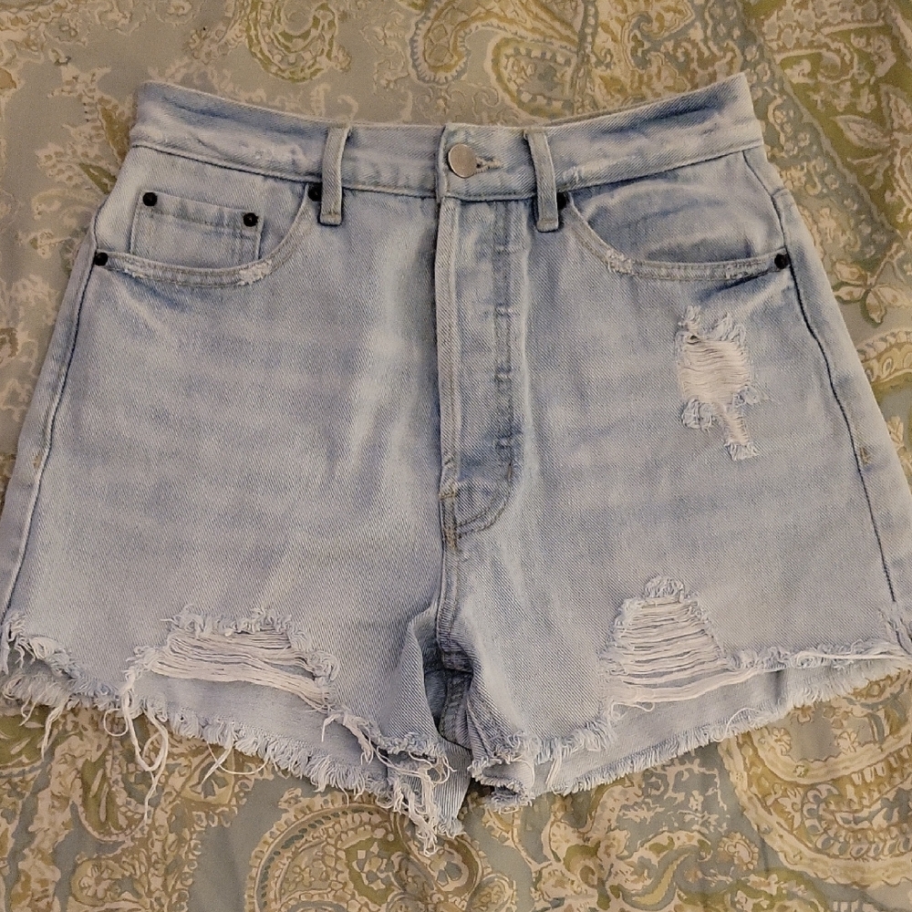 PACSUN ULTRA HIGH RISE BUTTON FLY VINTAGE Denim Shorts